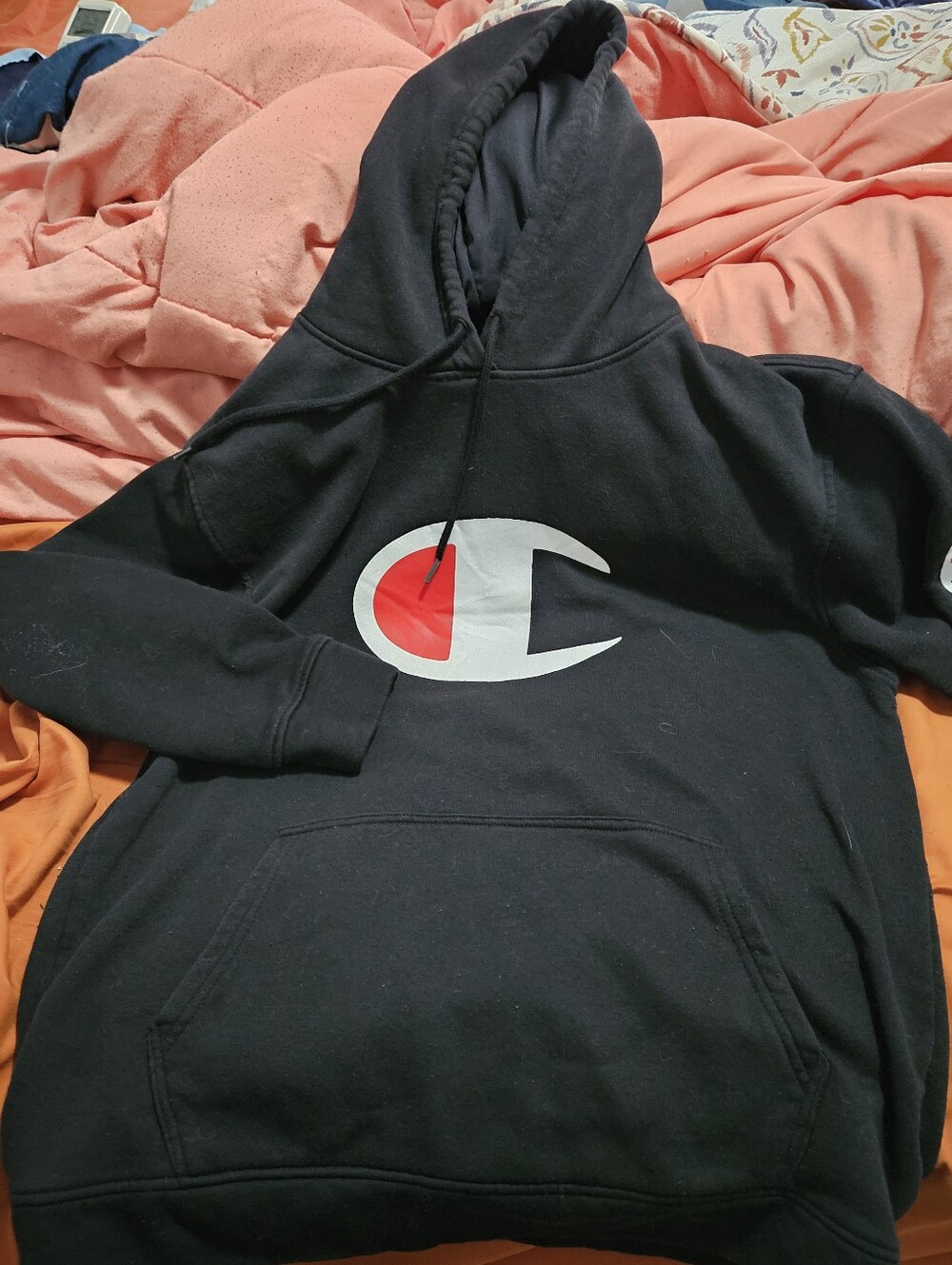 Champion Boys Black Hoodie with Iconic Logo